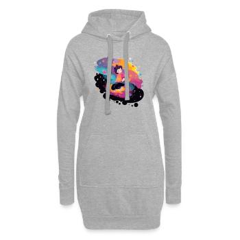 Anais im Weltraum - Hoodie-Kleid - Grau meliert - Vorne