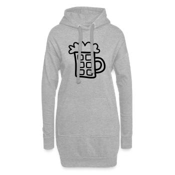Bière 1 - Sweat-shirt à capuche long Femme - gris chiné - Devant