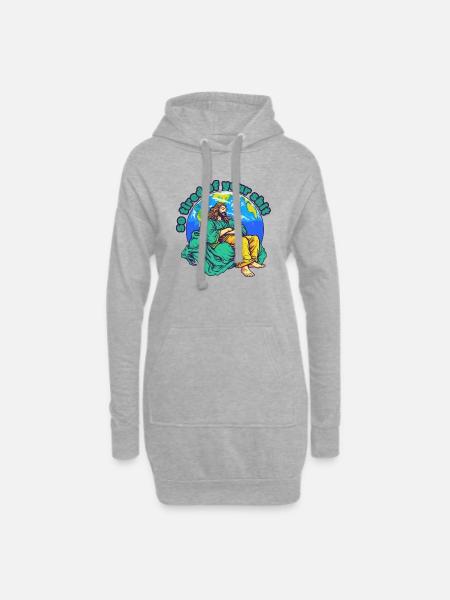 Tired Jesus - Hoodie Dress - heather grey