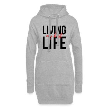 LIVING MY BEST LIFE - Hoodie-Kleid - Grau meliert - Vorne