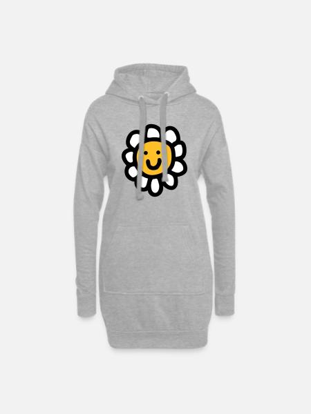 Gänseblümchen - Hoodie-Kleid - Grau meliert