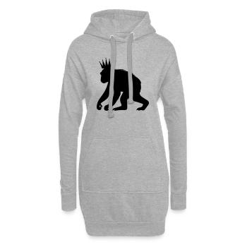 Roi des singes - Sweat-shirt à capuche long Femme - gris chiné - Devant