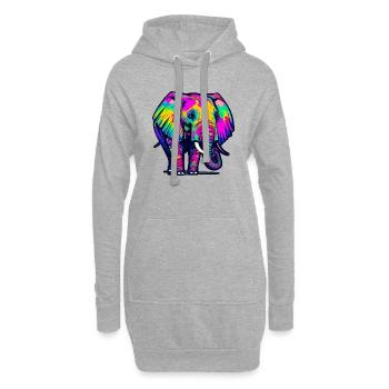 Éléphant - Sweat-shirt à capuche long Femme - gris chiné - Devant