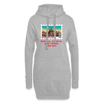 Barcelone - Sweat-shirt à capuche long Femme - gris chiné - Devant