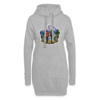 Randonnées en montagne - Sweat-shirt à capuche long Femme - gris chiné - Devant