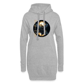 Wikingerschiff im Mondschein Nordmann Design - Hoodie-Kleid - Grau meliert - Vorne