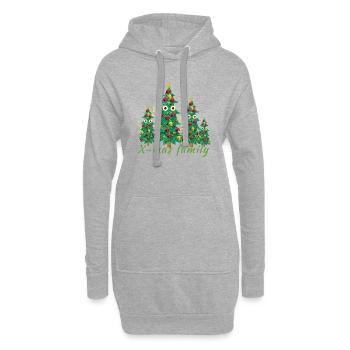 arbre de noël, arbre de noël, noël, famille, - Sweat-shirt à capuche long Femme - gris chiné - Devant