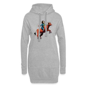Chevauchée d’Austronaute - Sweat-shirt à capuche long Femme - gris chiné - Devant