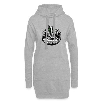 Caméléon - Sweat-shirt à capuche long Femme - gris chiné - Devant