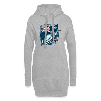 Nouvelle-Zélande Aotearoa Kiwi 16 - Sweat-shirt à capuche long Femme - gris chiné - Devant
