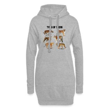 Arten von Tigern - Tiger Familienrassen - Hoodie-Kleid - Grau meliert - Vorne