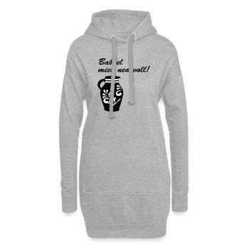 Bembel "Babbel mich ned voll!" Motiv - Hoodie-Kleid - Grau meliert - Vorne