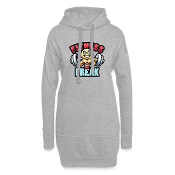 Manie musculaire - Sweat-shirt à capuche long Femme - gris chiné - Devant