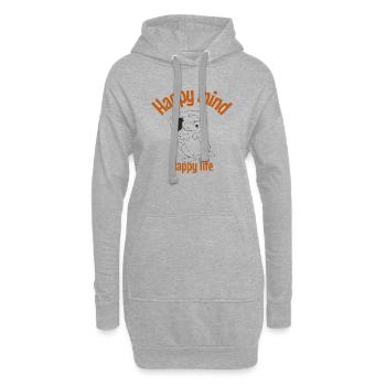 Un heureux, une vie heureuse - Sweat-shirt à capuche long Femme - gris chiné - Devant