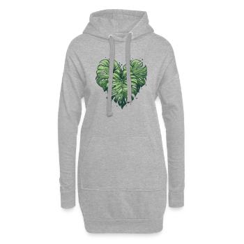 Monstera Heart Leaf Plants Variegata Love Plant - Sweat-shirt à capuche long Femme - gris chiné - Devant