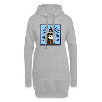 Big Ben Pop Art - Sweat-shirt à capuche long Femme - gris chiné - Devant