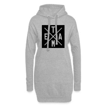 team design 01 - Hoodie-Kleid - Grau meliert - Vorne