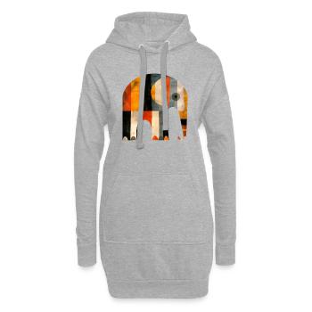 Elephant - Hoodie Dress - heather grey - Front