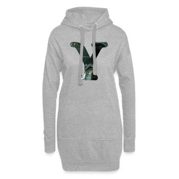 Grün marmorierter Buchstabe y - Hoodie-Kleid - Grau meliert - Vorne