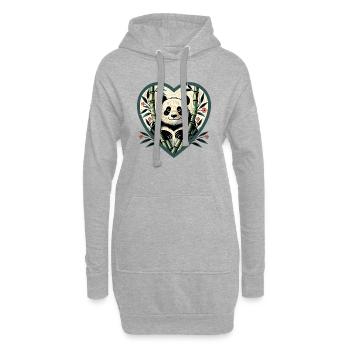 Pandabär Bambus - Hoodie-Kleid - Grau meliert - Vorne