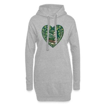Bücherwurm - Hoodie-Kleid - Grau meliert - Vorne