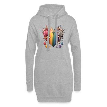 Coeur dessiné - Sweat-shirt à capuche long Femme - gris chiné - Devant