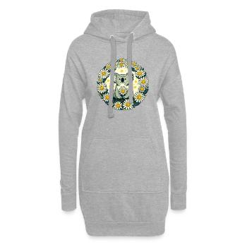 Koala Ours et Marguerites - Sweat-shirt à capuche long Femme - gris chiné - Devant