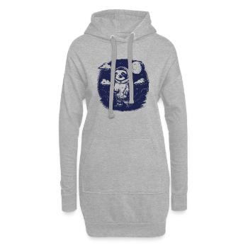 Somnambule - Sweat-shirt à capuche long Femme - gris chiné - Devant