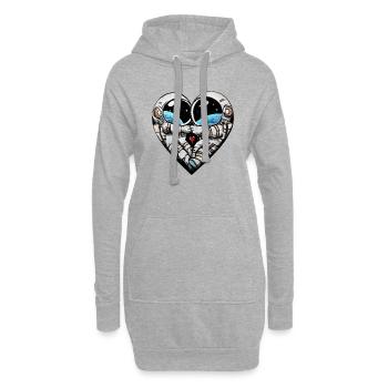 Astronauts Heart - Hoodie-Kleid - Grau meliert - Vorne