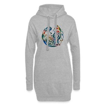 chat chat chats animal de compagnie mignonne animal mignon - Sweat-shirt à capuche long Femme - gris chiné - Devant