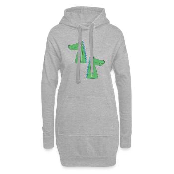 Crocodile pour deux - Sweat-shirt à capuche long Femme - gris chiné - Devant