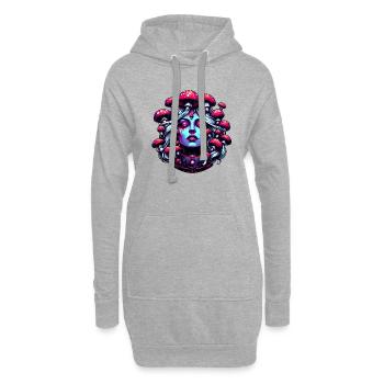Psychedelische Pilzschönheit - Hoodie-Kleid - Grau meliert - Vorne