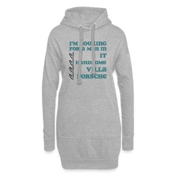 Je suis à la recherche d’un homme dans l’informatique - Sweat-shirt à capuche long Femme - gris chiné - Devant