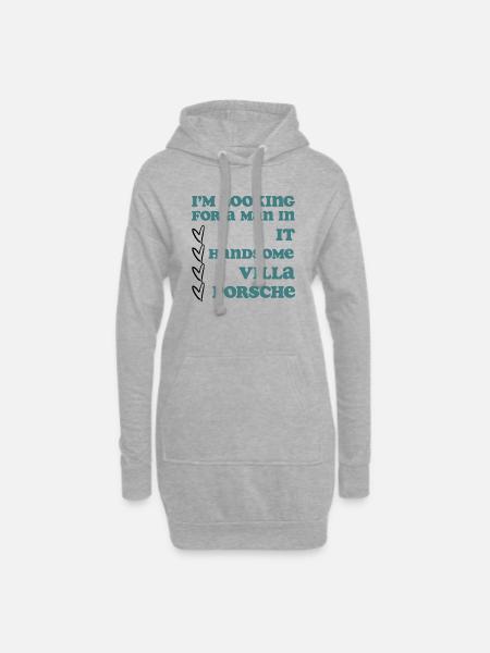 I‘m looking for a man in IT - Hoodie-Kleid - Grau meliert