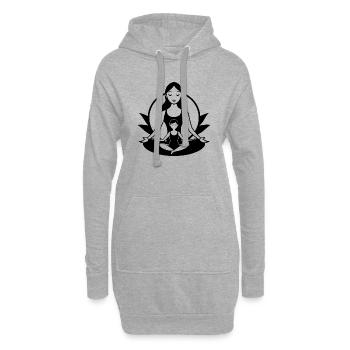 Achtsame Momente: Moeder-Dochter Yoga Design - Hoodie-Kleid - Grau meliert - Vorne