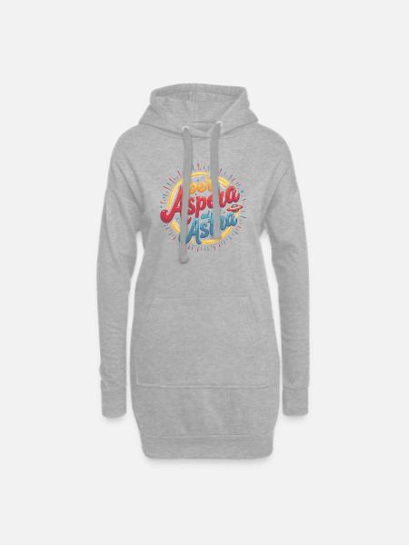 "Per Aspera ad Astra" - Stil und Zielstrebigkeit - Hoodie-Kleid - Grau meliert