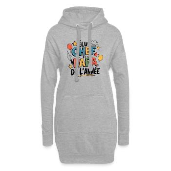 Elu chef et papa de l'année - Sweat-shirt à capuche long Femme - gris chiné - Devant