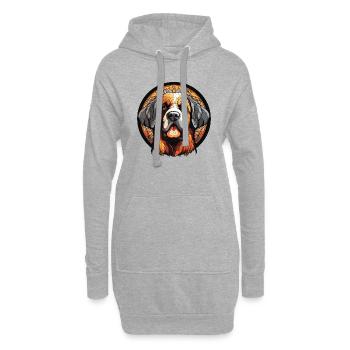 Hund Dog Bernandiner - Hoodie-Kleid - Grau meliert - Vorne