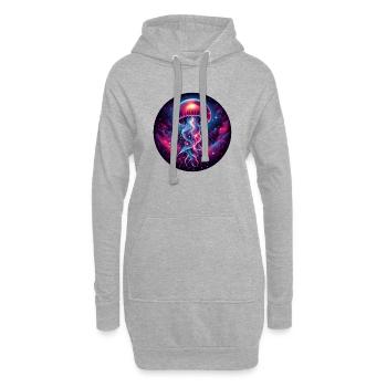 Méduse Cosmique Oeuvre Galaxie - Sweat-shirt à capuche long Femme - gris chiné - Devant