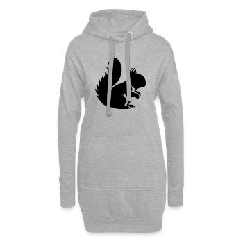 Écureuil - Sweat-shirt à capuche long Femme - gris chiné - Devant