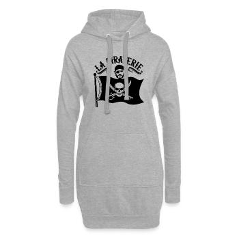 La piraterie - Sweat-shirt à capuche long Femme - gris chiné - Devant