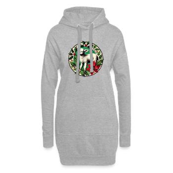 Weihnachtsschaf - Hoodie-Kleid - Grau meliert - Vorne