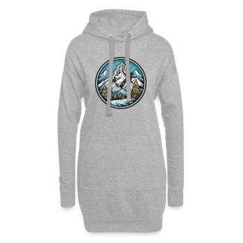 Berge - Hoodie-Kleid - Grau meliert - Vorne