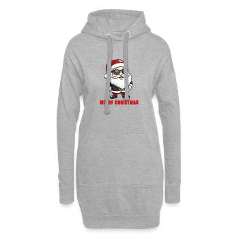 Weihnachtsmann Sonnenbrille - Hoodie-Kleid - Grau meliert - Vorne