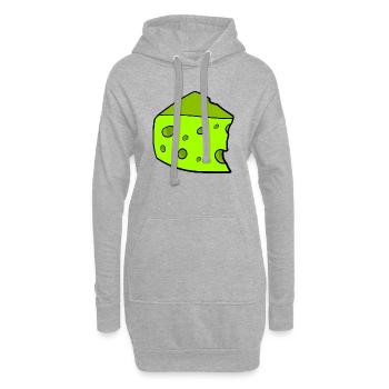 Fromage vert - Sweat-shirt à capuche long Femme - gris chiné - Devant