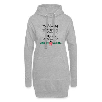 Drôle de dicton Noël pour les fans de chiens - Sweat-shirt à capuche long Femme - gris chiné - Devant