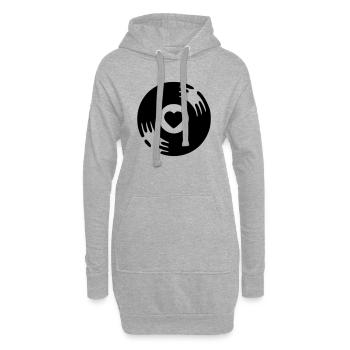 Vinyl disque - Sweat-shirt à capuche long Femme - gris chiné - Devant