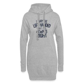 Design pour les fiers gauchers - Sweat-shirt à capuche long Femme - gris chiné - Devant