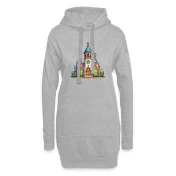 Kirche - Hoodie-Kleid - Grau meliert - Vorne