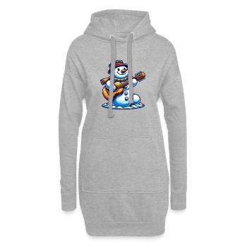 schneemann gitarre - Hoodie-Kleid - Grau meliert - Vorne
